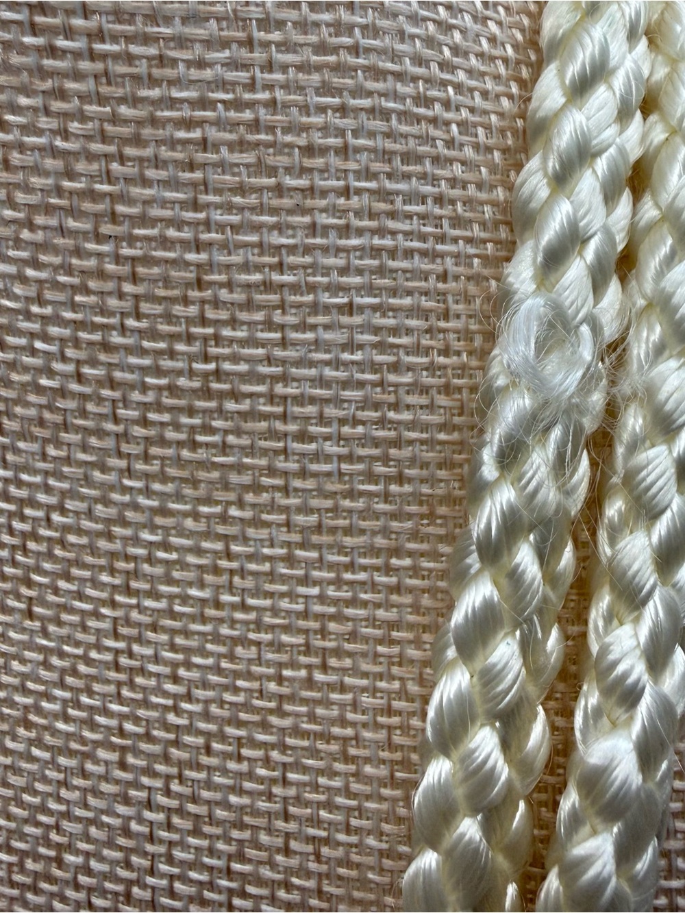 Cream Braided Necklace with Gold Leaf and Pastel Accents - Picture 6 of 6